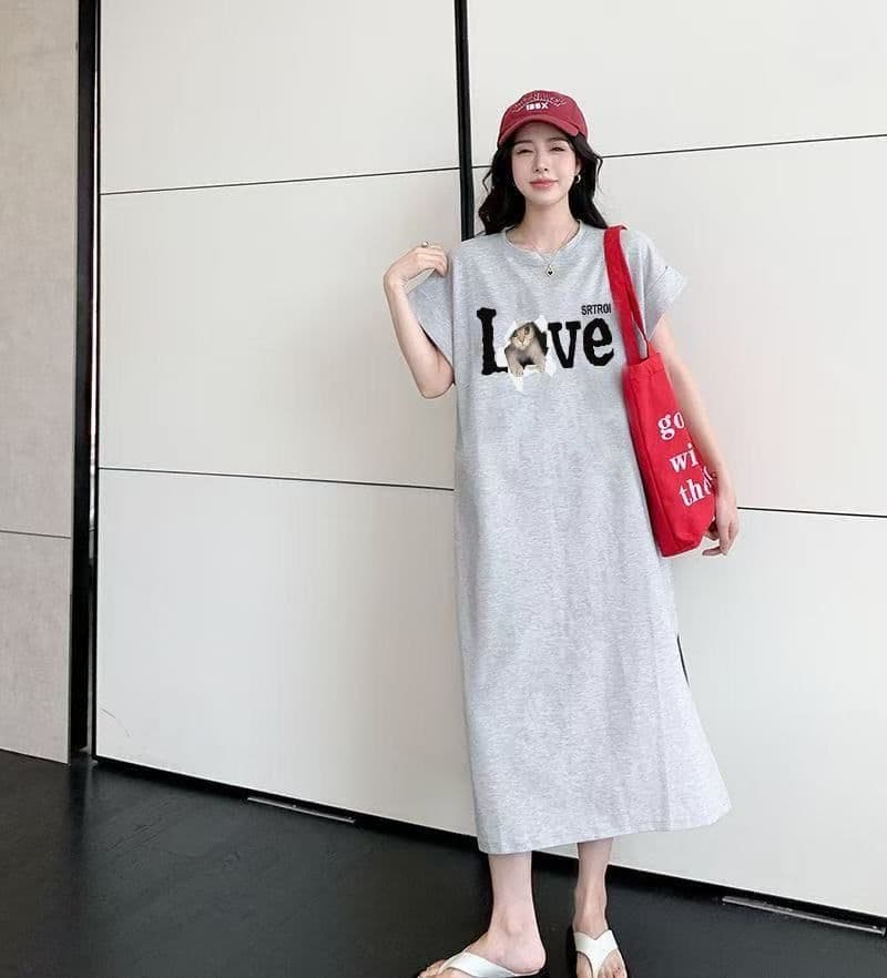 한국 대외 무역 일본식 ins 바람 여름 프린트 스트레이트 치마 다용도 반팔 드레스 Feifei 소매 상세 이미지 8