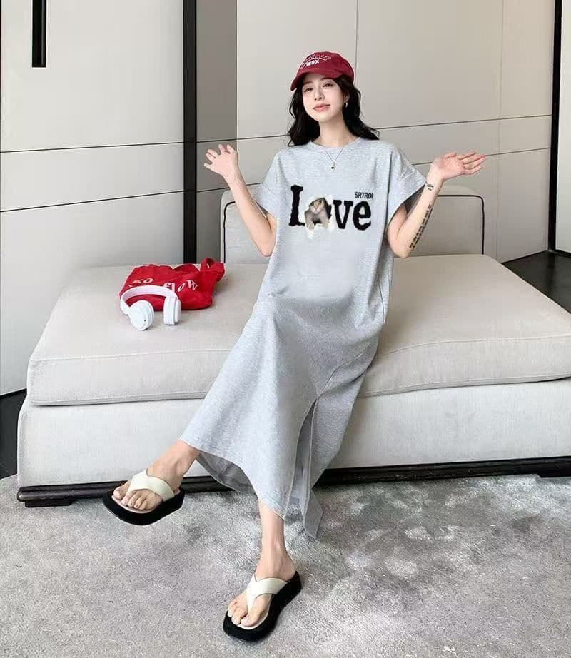 한국 대외 무역 일본식 ins 바람 여름 프린트 스트레이트 치마 다용도 반팔 드레스 Feifei 소매 상세 이미지 10