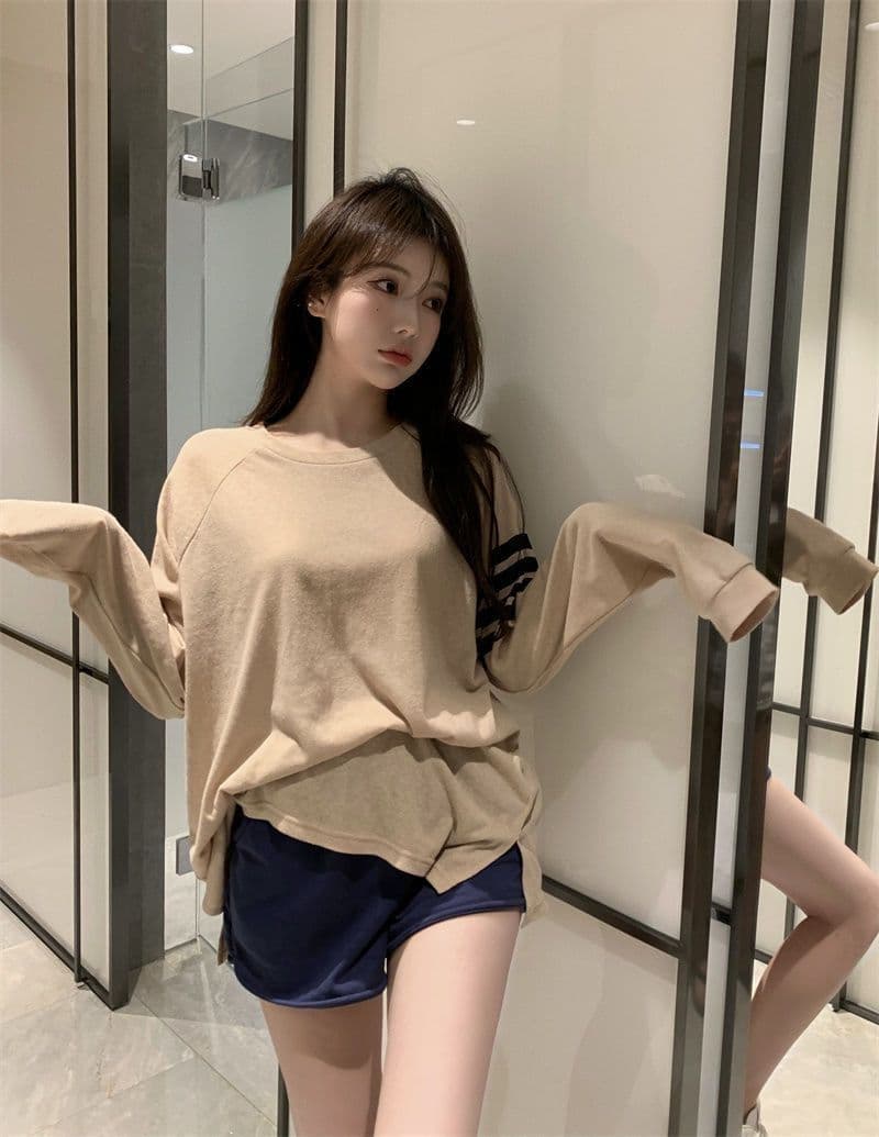 가을 느긋한 바람 루즈핏 긴팔 만나는 블라우스 한 부서 티셔츠 태양 보호 셔츠 맨위 눈꽃 아마 상세 이미지 4