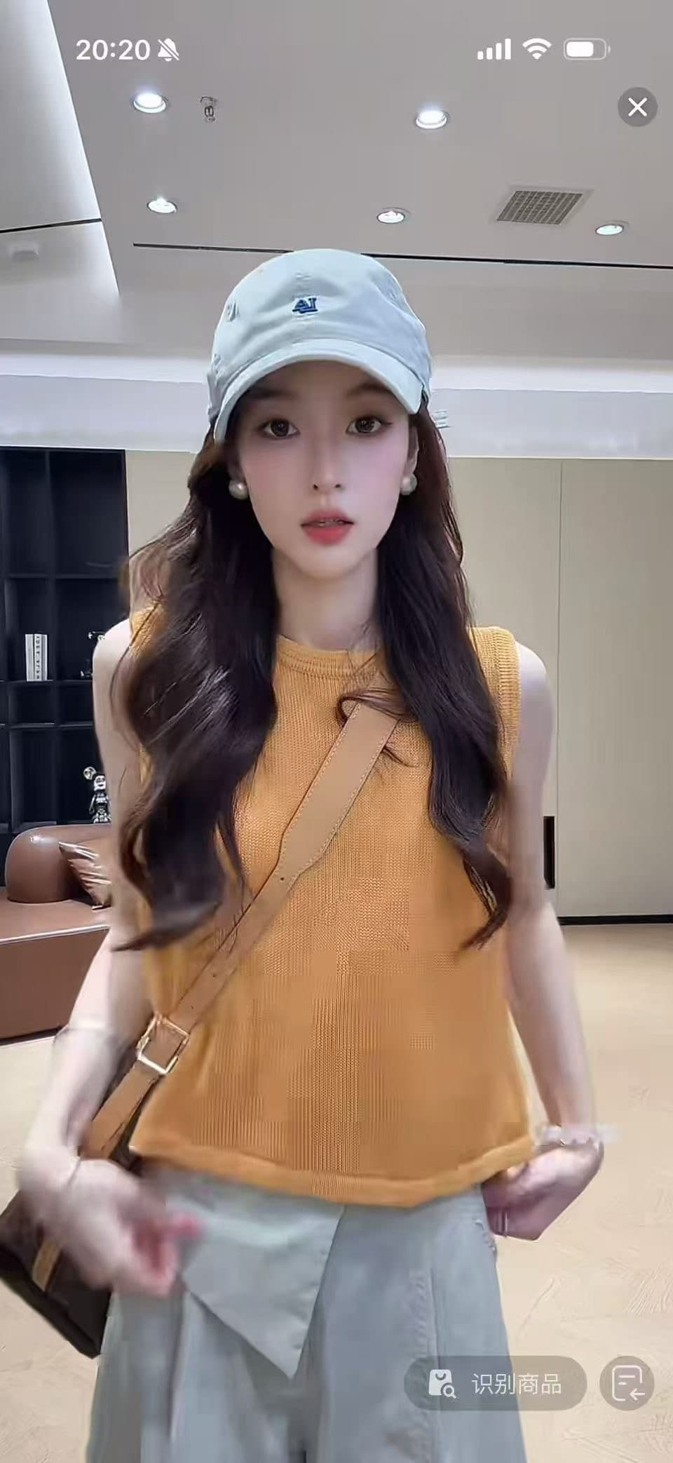 파란색 민소매 인사이드 가져 가라. 고유 한 단어 맨위 한 부서 아름다운 태국 아름다운 작은 슬링 조끼 여성 패션 상세 이미지 1