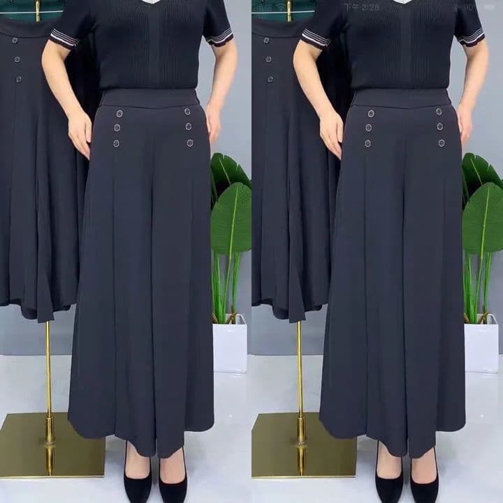 슬림해 보이는 9 포인트 와이드 레그 팬츠 도루 센스 루즈핏 무릎 아래 얼음 실크 도루 센스 바지 상세 이미지 5