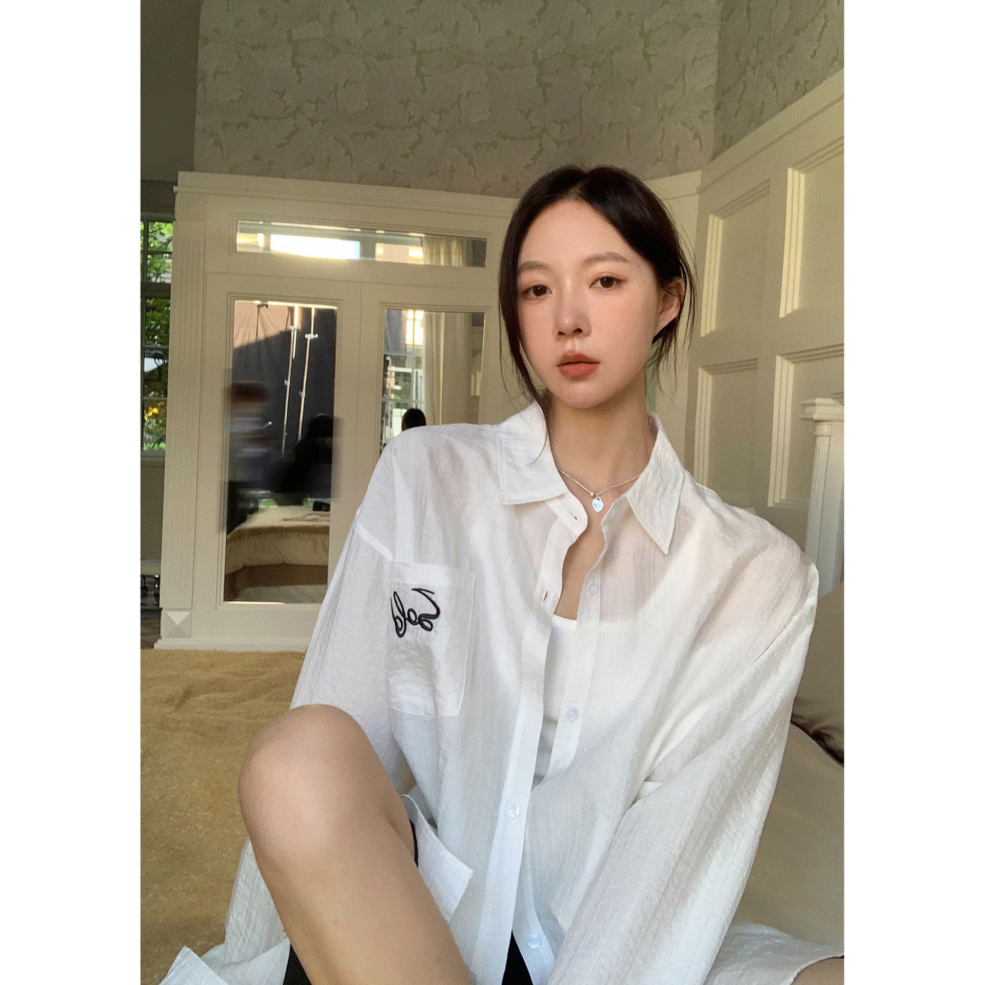 패션 자수 여성 셔츠 가을 물리학 자외선 차단 셔츠 얇은 코트 2026 상세 이미지 7