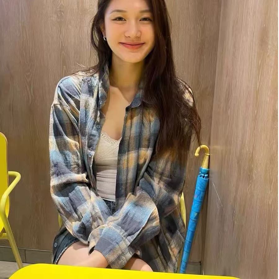 원본 품질 2026 새로운 이른 가을 아메리칸 느긋한 바람 격자 무늬 셔츠 여성 코트 가을 겨울철 셔츠 작은 키 상세 이미지 2