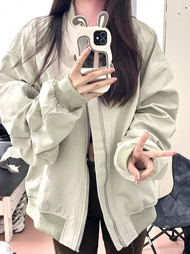 아메리칸 레트로 chic 이른 봄 여성 코트 2026 새로운 파일럿 재킷 디자인 센스 작은 대중 봄 가을 야구 유니폼 상세 이미지 3