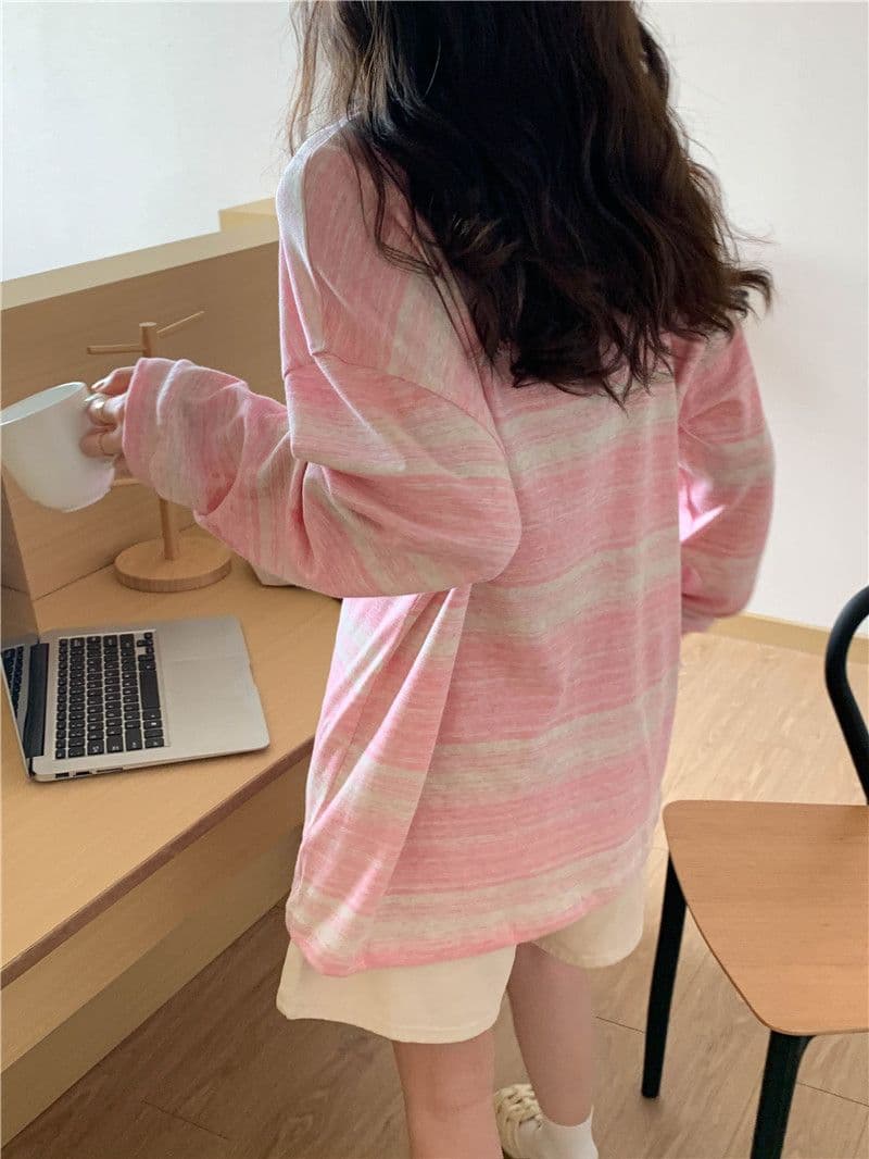 스트라이프 긴팔 티셔츠 여성 의류 봄 가을 한국 스타일 새로운 디자인 센스 작은 대중 루즈핏 맨위 서비스 ins 트렌디 상세 이미지 6