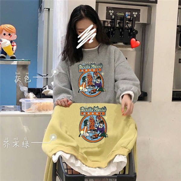한국 대외 무역 털이 있는 페이크 레이어드 후드티 여성 2026 가을 겨울 새로운 루즈핏 한국 스타일 만화 학생 후드티 여성 의류 상세 이미지 8