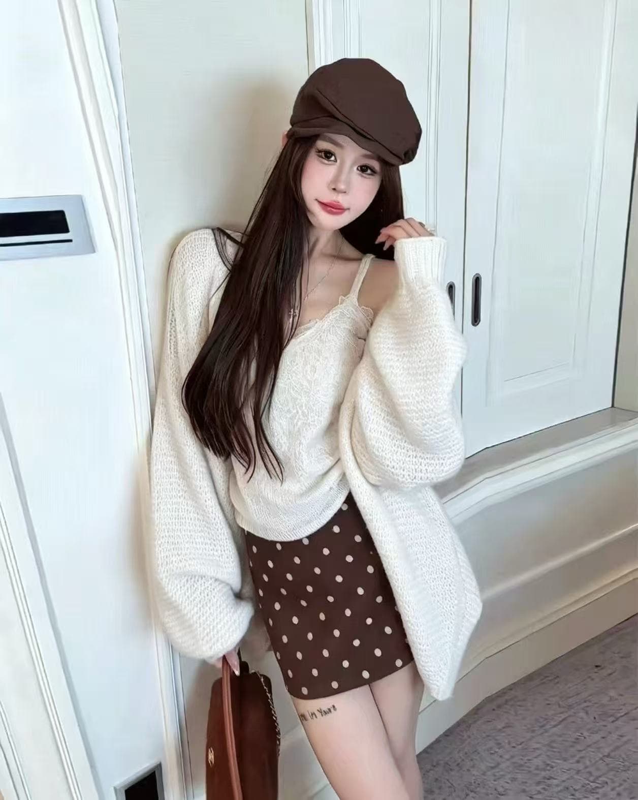 루즈핏 느긋한 바람 파란색 스트라이프 스웨터 여성 코트 가을 겨울철 부드러운 한 부서 캐주얼 니트 오픈 가디건 맨위 이미지 2