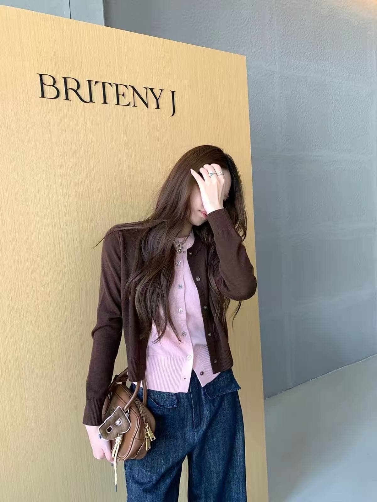 가을로 입 가져 가라. 패치워크 색상 페이크 레이어드 니트 오픈 가디건 여성 코트 이른 가을 한 부서 고급 센스 chic Chic 맨위 이미지 4