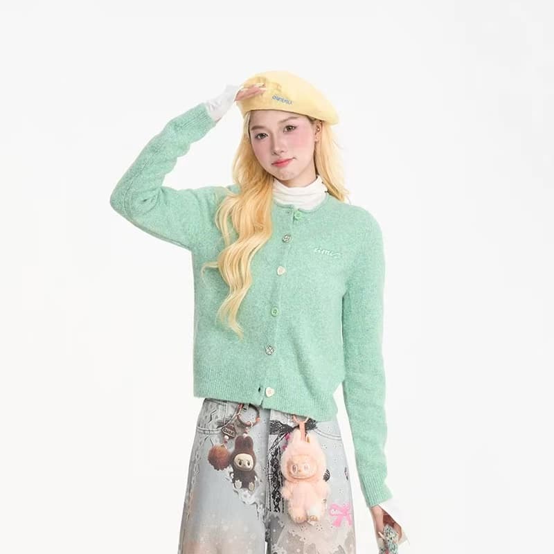 한 부서 부드러운 바람 오픈 가디건 스웨터 여자 고급 센스 부드러운 찹쌀 몸매 가꾸기 슬림해 보이는 쇼트 스타일 니트 스웨터 재킷 상세 이미지 2