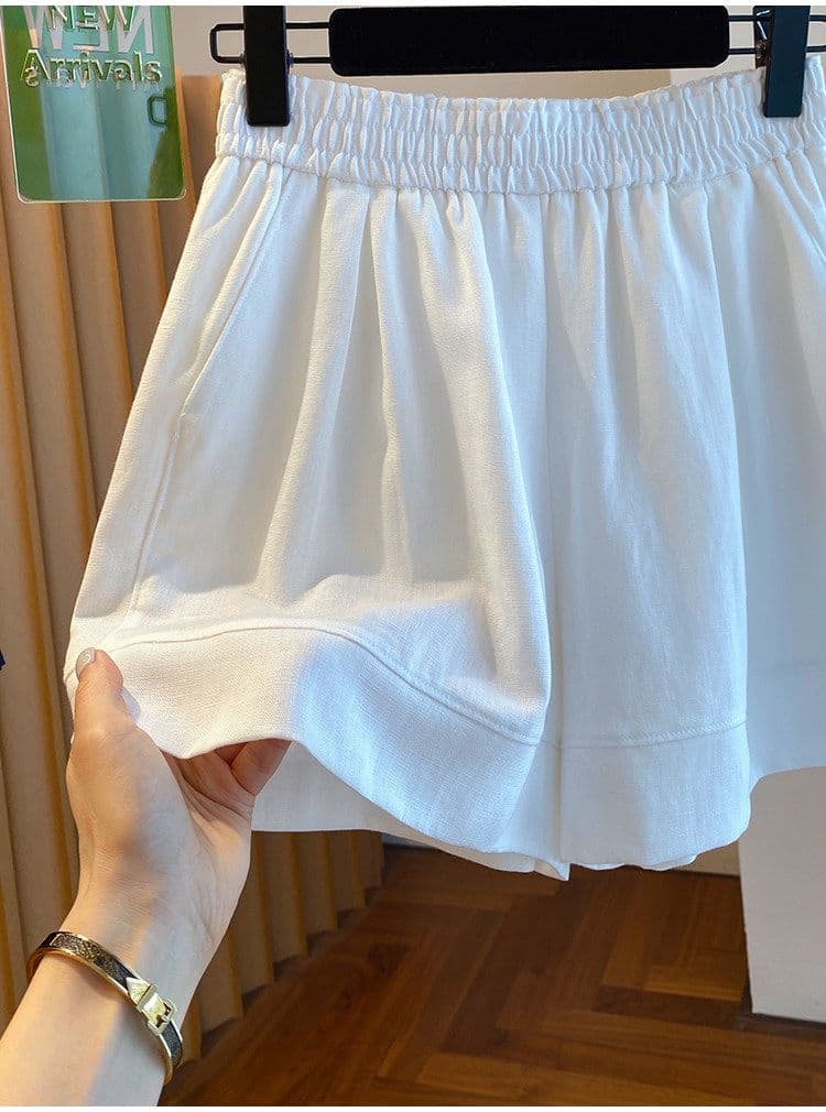 원본 원단 네리 특별 빅 사이즈 300 근 반바지 여성 여름 2026 새로운 루즈핏 와이드 레그 팬츠 상세 이미지 15