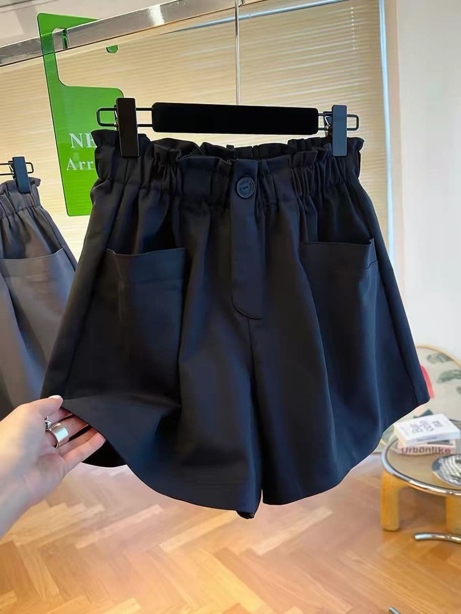 원본 원단 특별 빅 사이즈 300 근 캐주얼 반바지 여성 여름 루즈핏 한 마디 넓은 다리 오부 바지 상세 이미지 2