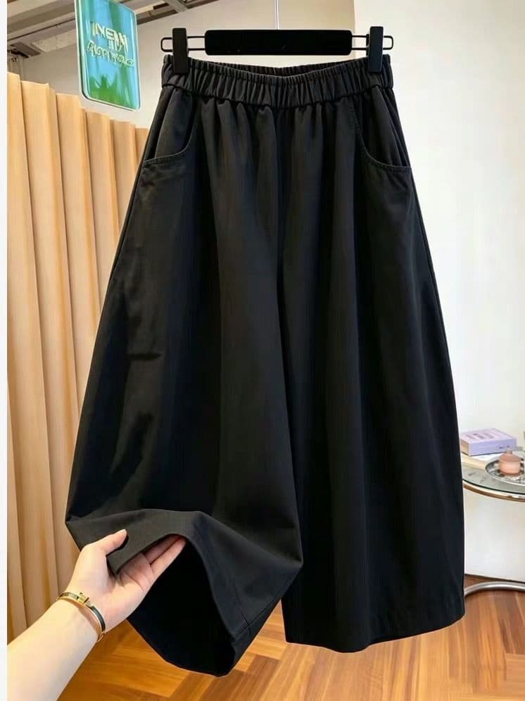 원본 원단 특별 빅 사이즈 300 근 와이드 레깅스 바지 여름 얇은 스타일 9부 바지 느긋한 바람 모통이 칼 바지 이미지 2