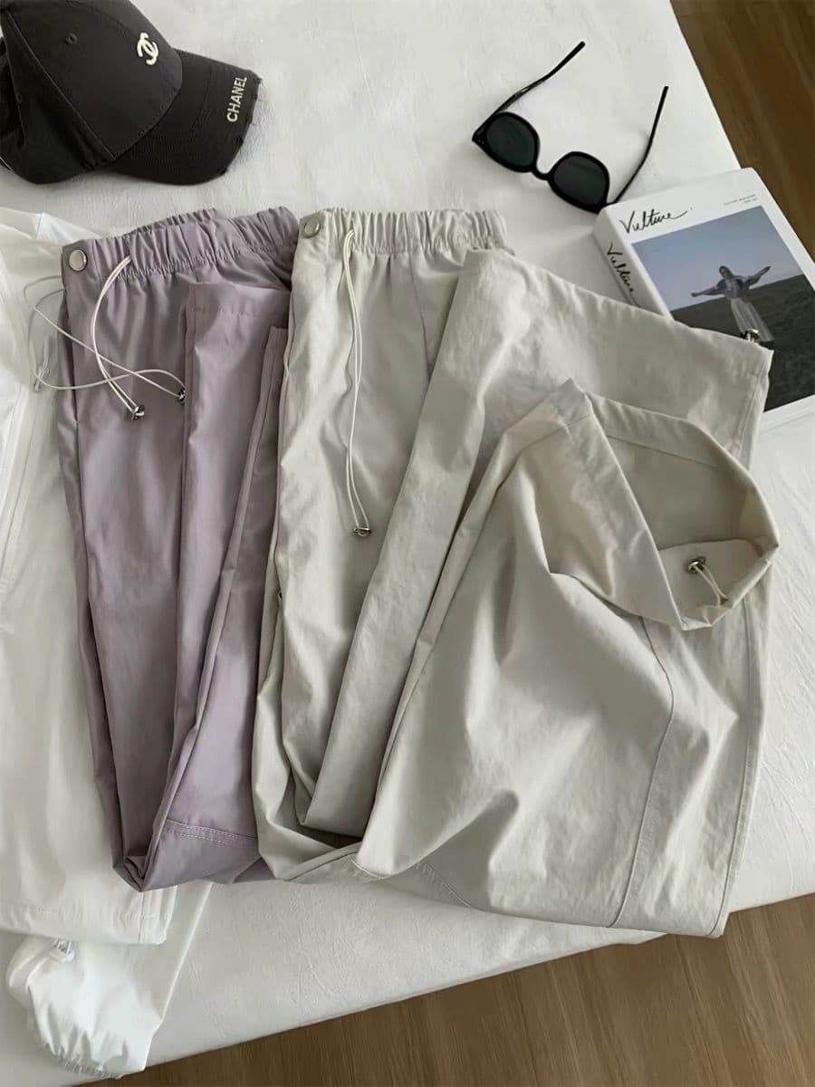 원본 원단 특별 빅 사이즈 300 근 얇은 스타일 펌프 로프 자외선 차단 바지 여성 얇은 스타일 모통이 칼 와이드 레그 팬츠 여름 이미지 4