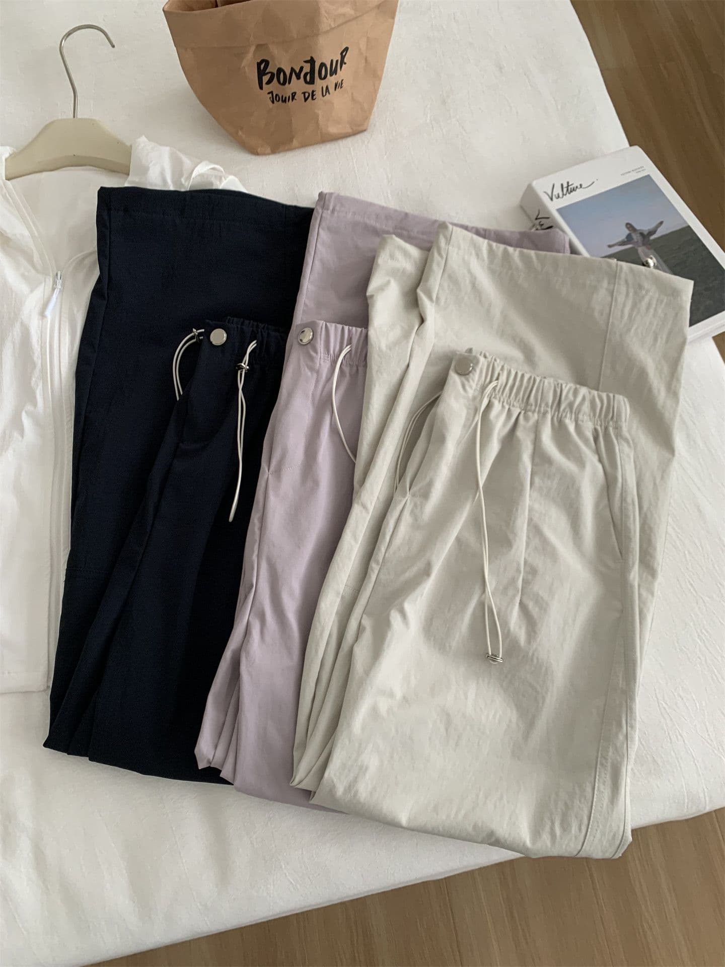 원본 원단 특별 빅 사이즈 300 근 얇은 스타일 펌프 로프 자외선 차단 바지 여성 얇은 스타일 모통이 칼 와이드 레그 팬츠 여름 상세 이미지 10