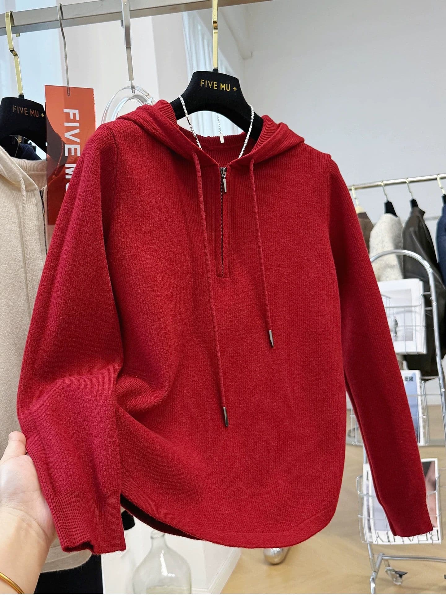 원본 원단 특별 빅 사이즈 300 근 후드 풀오버 긴팔 여성 가을 겨울 스택 착용 맨위 이미지 4