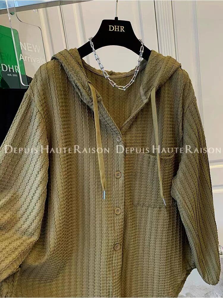 원본 원단 특별 빅 사이즈 300 근 후드 여성 셔츠 가을 새로운 루즈핏 자외선 차단 외부 가져 가라. 티셔츠 상세 이미지 2