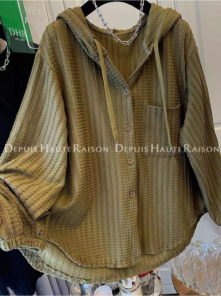 원본 원단 특별 빅 사이즈 300 근 후드 여성 셔츠 가을 새로운 루즈핏 자외선 차단 외부 가져 가라. 티셔츠 상세 이미지 3