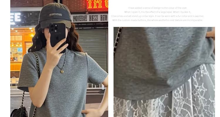 선물 실사 2026 여름 새로운 임산부 레이스 조각 랩스커트팬츠 후드티 와이드 레그 팬츠 느긋한 루즈핏 세트 상세 이미지 8