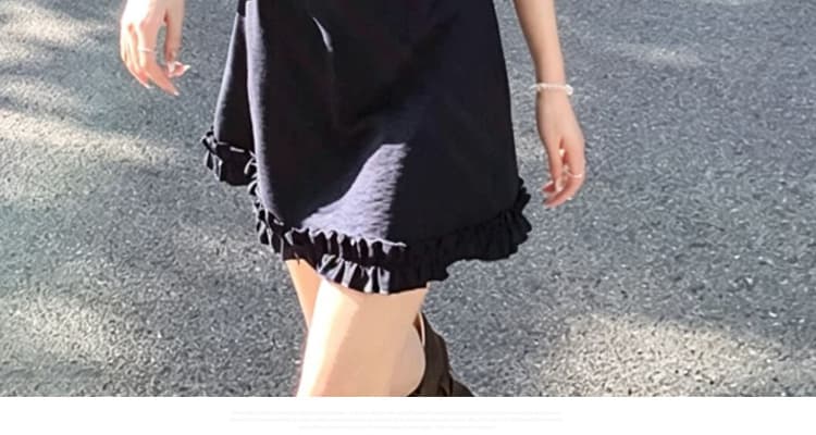 2026 여름 새로운 미니멀리즘 레이스 프랑스식 레이스업 V넥 품격 고급 센스 슬림해 보이는 임산부 드레스 상세 이미지 33