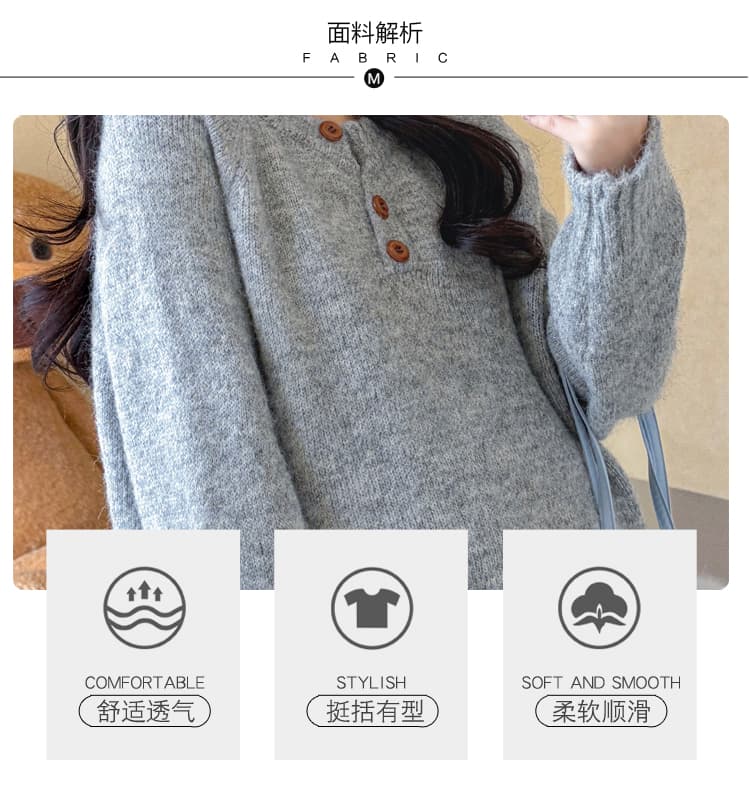 가을 겨울 신제품 지금 실사 임산부 열기 버클 디자인 센스 품격 한국 스타일 슬림해 보이는 오픈 가디건 반신 스커트 스웨터 세트 상세 이미지 10