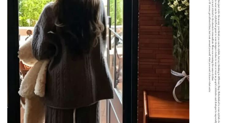 가을 겨울 신제품 임산부 자이언트 잘 생긴 폭발 꽈배기 짜임 스웨터 루즈핏 대 에디션 8 점 와이드 레그 팬츠 세트 상세 이미지 25