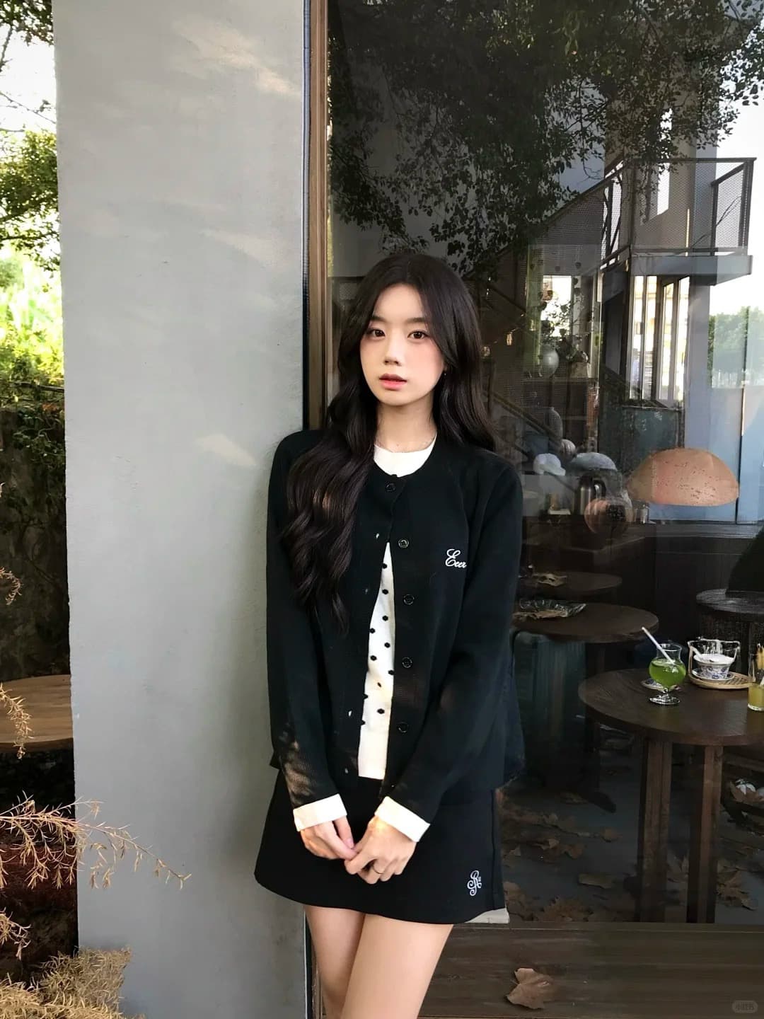 아메리칸 레트로 패치워크 페이크 레이어드 단추 니트 오픈 가디건 여성 가을 겨울 외출용 스웨터 슬림해 보이는 몸매 가꾸기 디자인 재킷 이미지 2