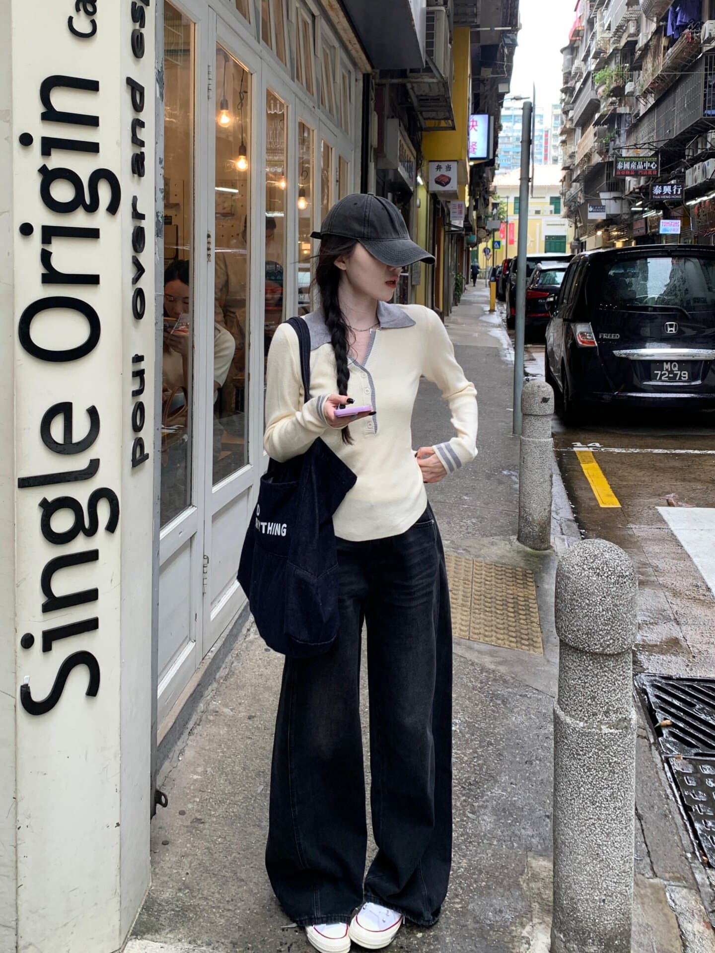 한 부서 POLO 칼라 긴팔 스웨터 여자 가을 겨울 새로운 몸매 가꾸기 슬림해 보이는 페이크 레이어드 만나는 니트 스웨터 인사이드 잡아라. 의류 이미지 4