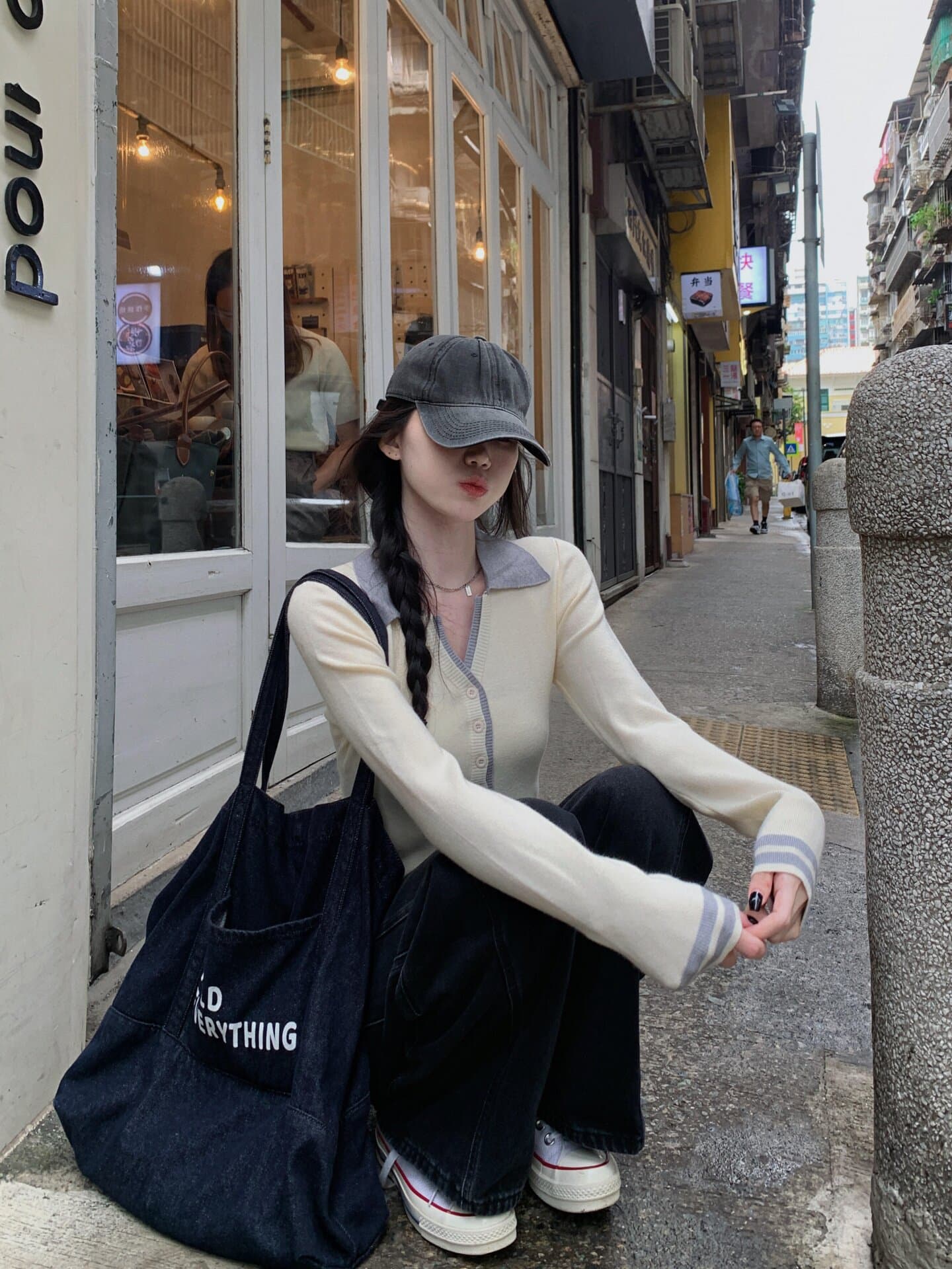 한 부서 POLO 칼라 긴팔 스웨터 여자 가을 겨울 새로운 몸매 가꾸기 슬림해 보이는 페이크 레이어드 만나는 니트 스웨터 인사이드 잡아라. 의류 이미지 3