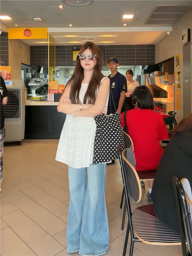 실사 둘째 머리카락 한국 스타일 루즈핏 민소매 자수 조끼 스커트 스택 착용 라운드 넥 니트 오픈 가디건 투피스 세트 상세 이미지 2