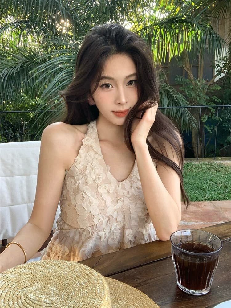 실사 둘째 머리카락 부드러운 순수한 욕망 3 차원 레이스 행침 목 조끼 맨위 상세 이미지 9