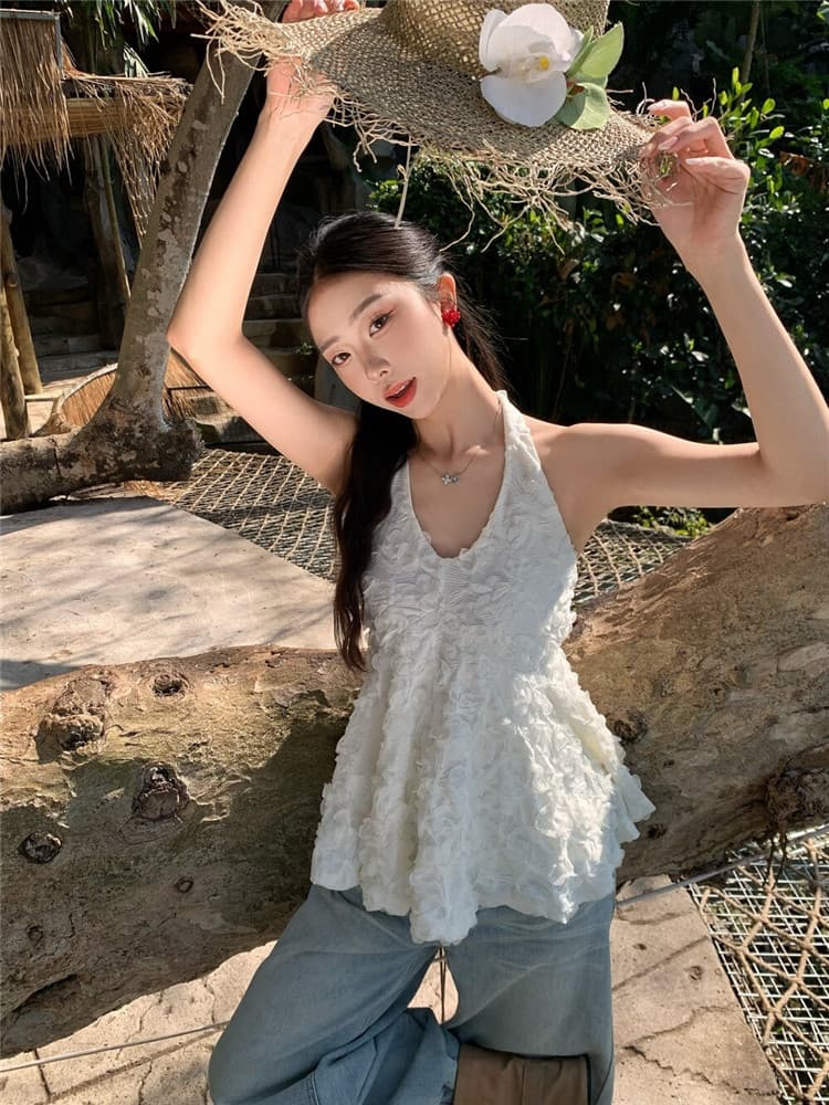 실사 둘째 머리카락 부드러운 순수한 욕망 3 차원 레이스 행침 목 조끼 맨위 상세 이미지 16