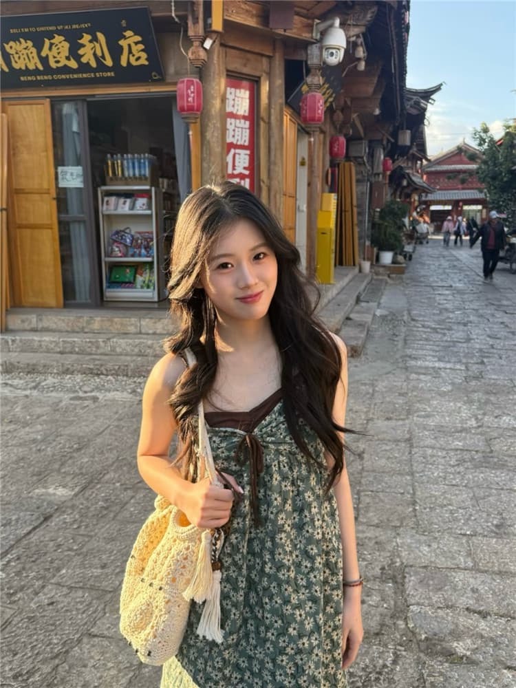 실사 면 린넨 몸매 가꾸기 슬립 드레스 슬립 미니 스커트 꽃무늬 치마 상세 이미지 8