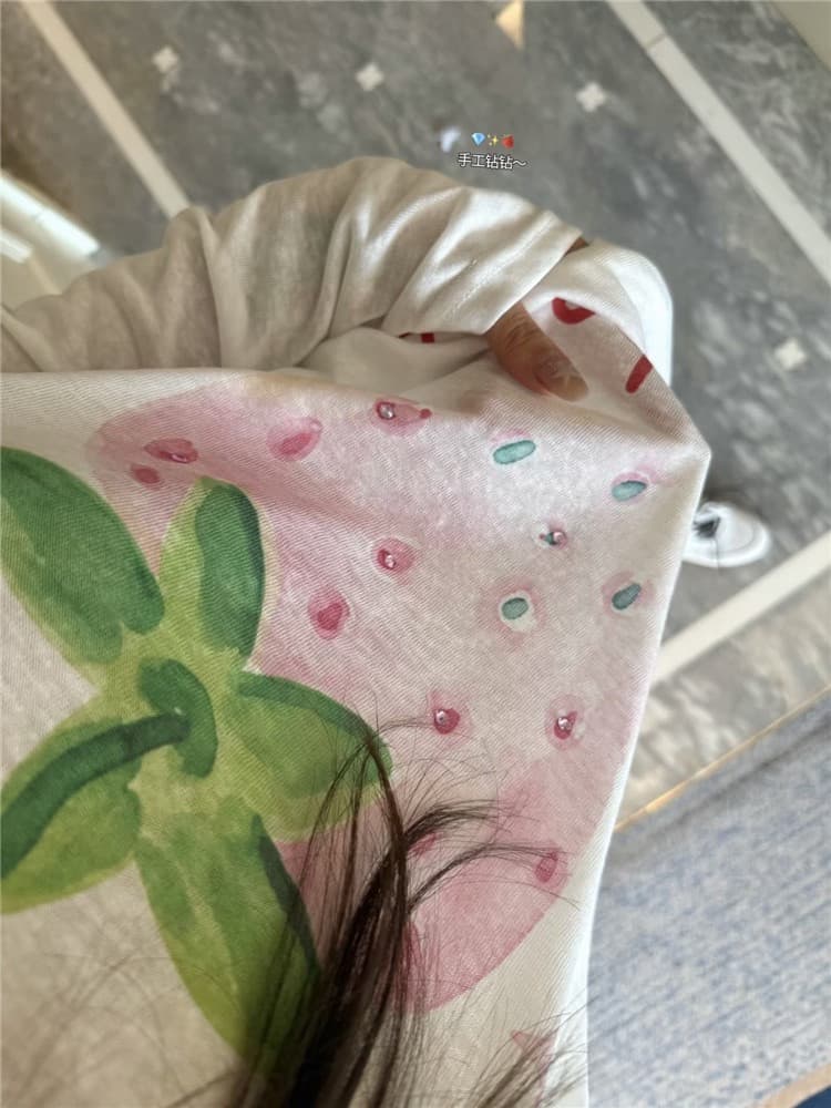 실사 레트로 핑크색 체크무늬 와이드 레그 팬츠 긴팔 얇은 스타일 다이아몬드 세팅 자외선 차단 맨위 상세 이미지 7