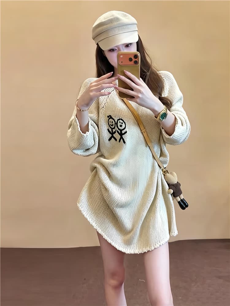실사 경기 사람들 한 부서 미니멀리즘 루즈핏 느긋한 바람 롱 코트 빅 보드 종류 스웨터 맨위 이미지 2