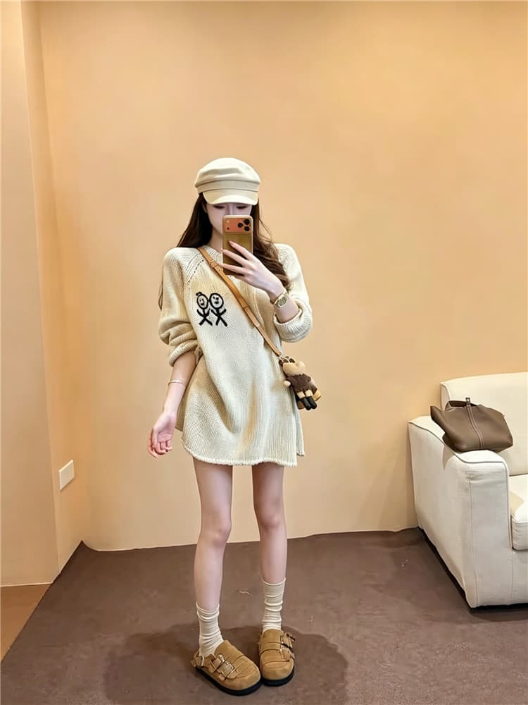 실사 경기 사람들 한 부서 미니멀리즘 루즈핏 느긋한 바람 롱 코트 빅 보드 종류 스웨터 맨위 이미지 4