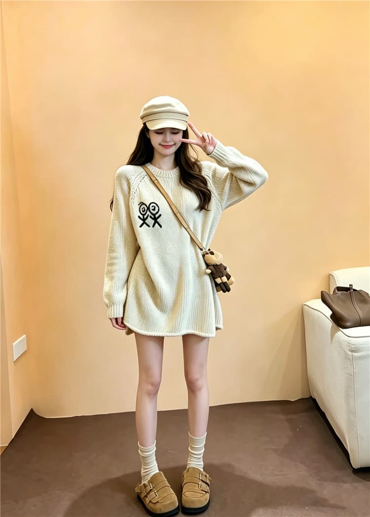 실사 경기 사람들 한 부서 미니멀리즘 루즈핏 느긋한 바람 롱 코트 빅 보드 종류 스웨터 맨위 상세 이미지 5