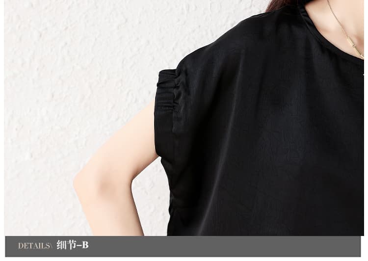 실사 l-5xl 출퇴근 검정색 미니멀리즘 라운드 넥 민소매 여성 셔츠 2026 여름 얇은 스타일 루즈핏 통기성 맨위 상세 이미지 20