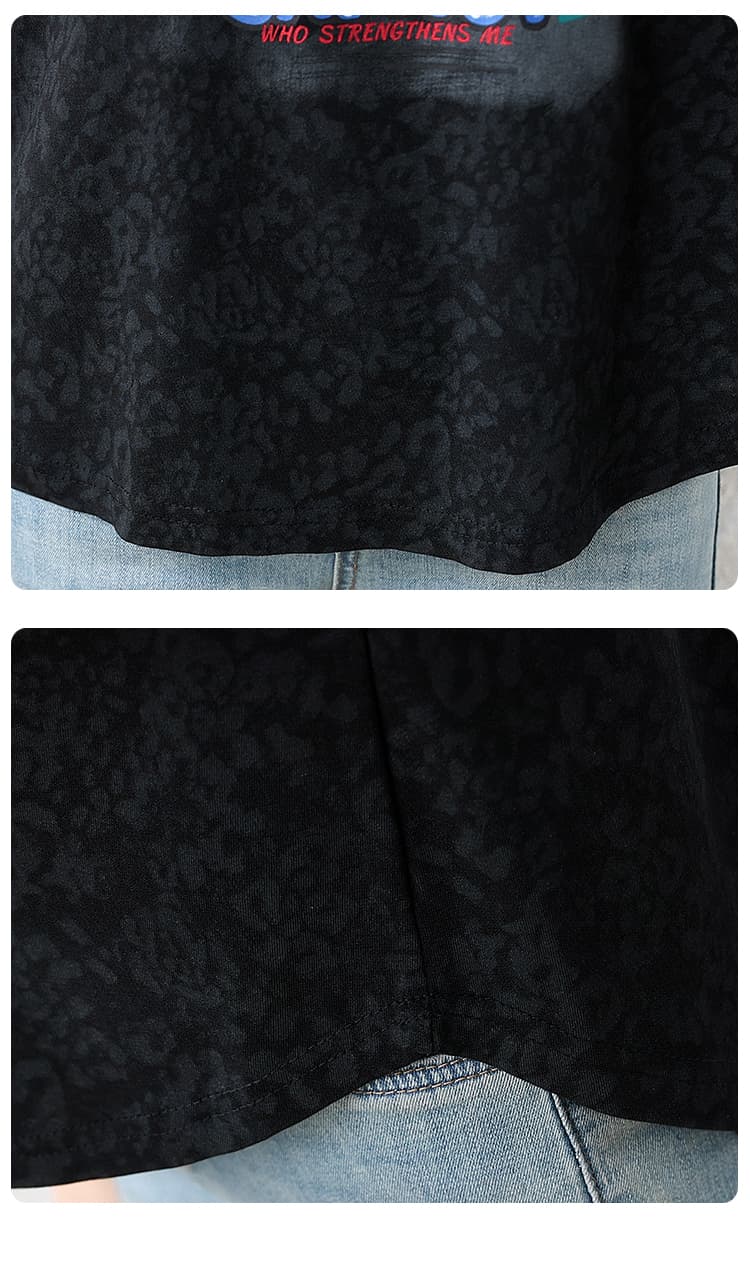 l-5xl 여름 새로운 여성 루즈핏 빅 사이즈 반팔 티셔츠 홀치기 염색 음료 병 프린트 라운드 넥 맨위 상세 이미지 20