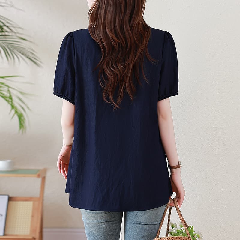 l-5xl2026 여름 드레스 새로운 빅 사이즈 여성 의류 데님 블루 패치워크 스트라이프 셔츠 오픈 가디건 페이크 레이어드 맨위 이미지 5