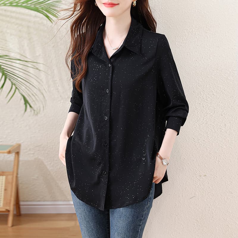 l-5xl 빅 사이즈 여성 의류 2026 새로운 자외선 차단 셔츠 한국 스타일 마이크로 뚱뚱한 소녀 루즈핏 다용도 단색 미니멀리즘 이미지 2
