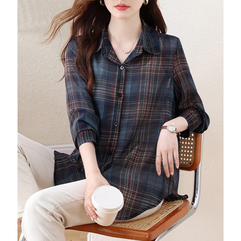 l-5xl2026 년 통통한 여동생 새로운 빅 사이즈 패션 자외선 차단 다용도 긴팔 슬림해 보이는 표지 고기 블라우스 맨위 이미지 2
