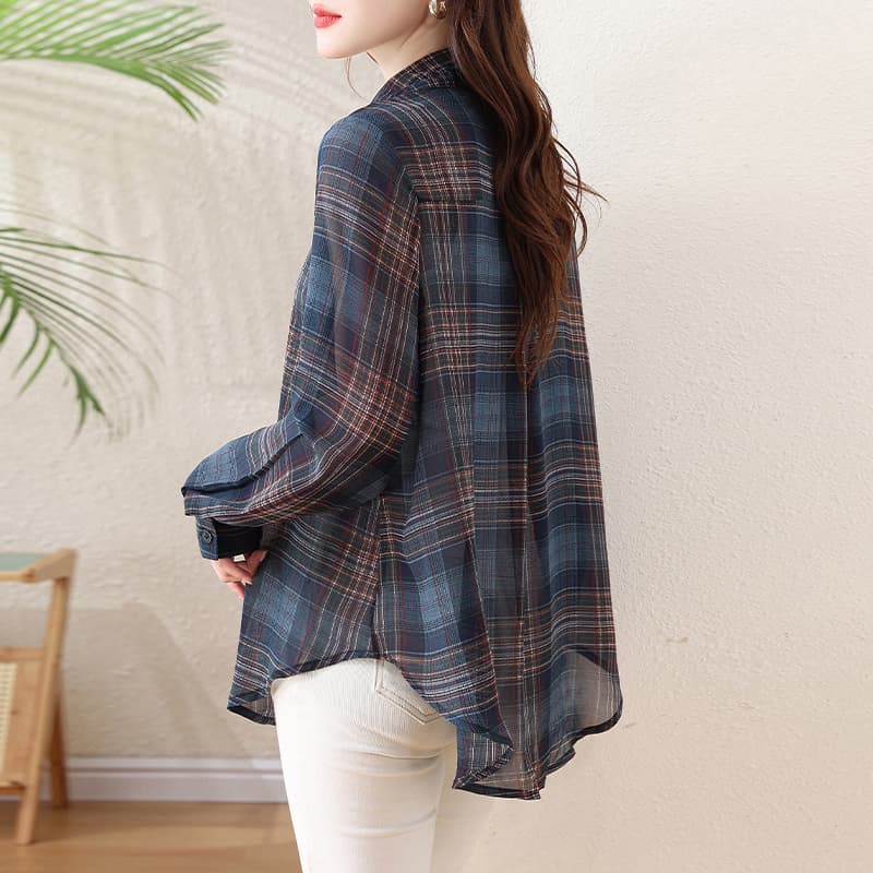 l-5xl2026 년 통통한 여동생 새로운 빅 사이즈 패션 자외선 차단 다용도 긴팔 슬림해 보이는 표지 고기 블라우스 맨위 이미지 5