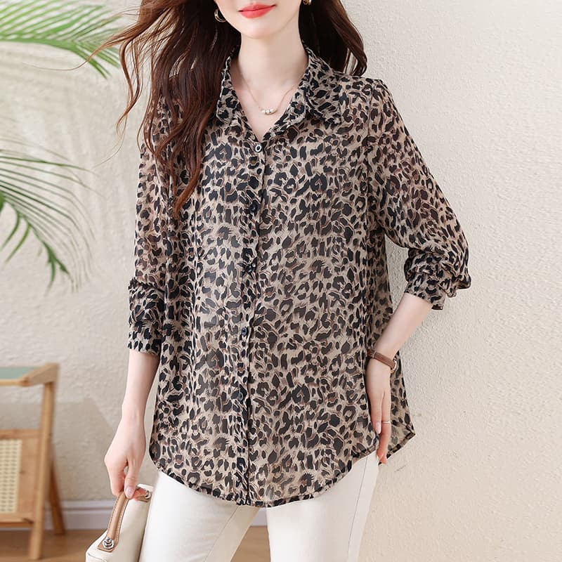 l-5xl 새로운 빅 사이즈 패션 자외선 차단 긴팔 다용도 품격 슬림해 보이는 표지 고기 블라우스 맨위 이미지 2