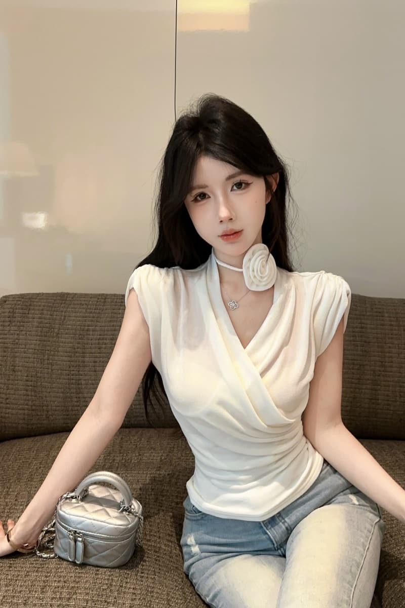 실사 정가 2026 순수한 욕망 핫걸 섹시함 둘 착용 맨위 여성 여름 디스플레이 몸 반팔 t Chic 아름다운 상세 이미지 2
