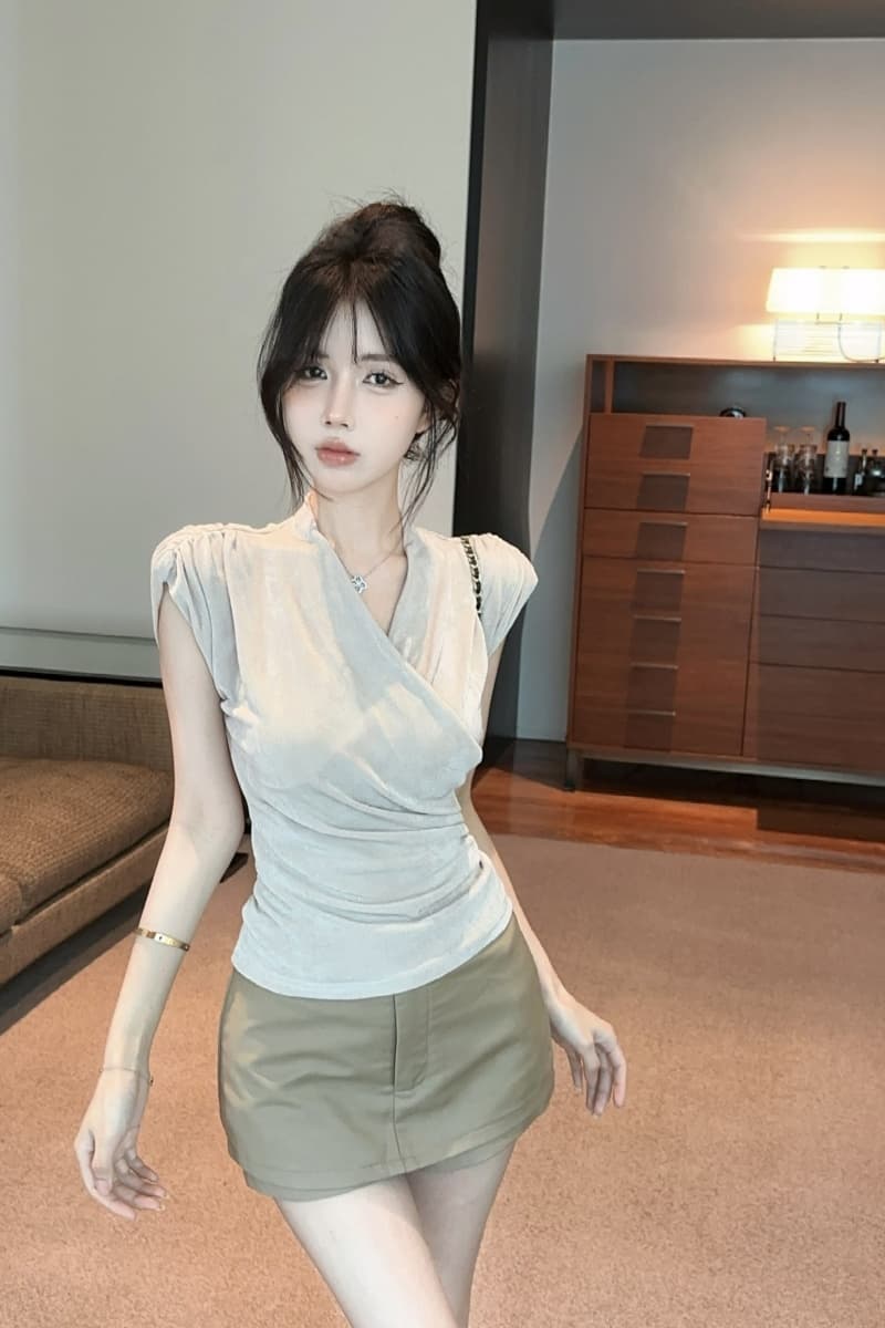 실사 정가 2026 순수한 욕망 핫걸 섹시함 둘 착용 맨위 여성 여름 디스플레이 몸 반팔 t Chic 아름다운 상세 이미지 16