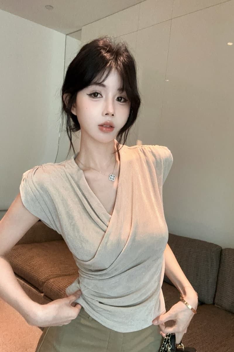 실사 정가 2026 순수한 욕망 핫걸 섹시함 둘 착용 맨위 여성 여름 디스플레이 몸 반팔 t Chic 아름다운 상세 이미지 18