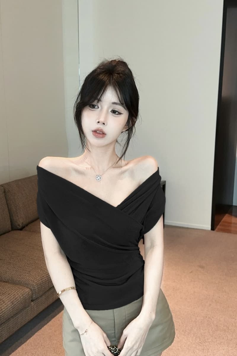 실사 정가 2026 순수한 욕망 핫걸 섹시함 둘 착용 맨위 여성 여름 디스플레이 몸 반팔 t Chic 아름다운 상세 이미지 27