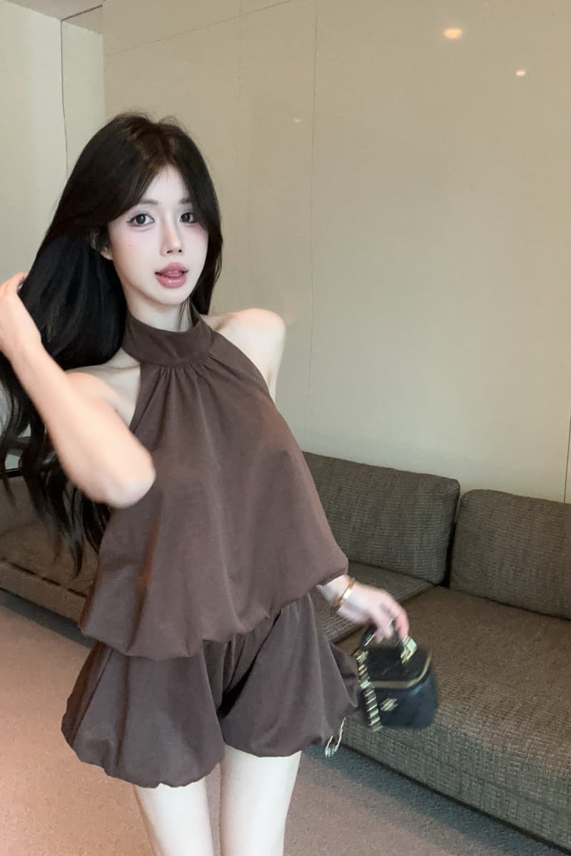 실사 정가 2026 여름 계절 행침 목 아메리칸 고차 핫걸 조끼 캐주얼 두 조각 여성 세트 여름 상세 이미지 5