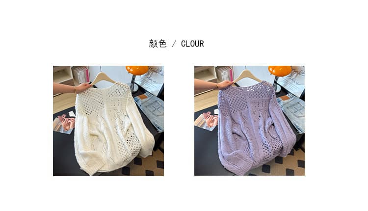 실사 빅 사이즈 이른 가을 새로운 한 부서 슬림해 보이는 외국 가스 홀로우 아웃 블라우스 자수 패션 연령 감소 니트 긴 소매 맨위 상세 이미지 5