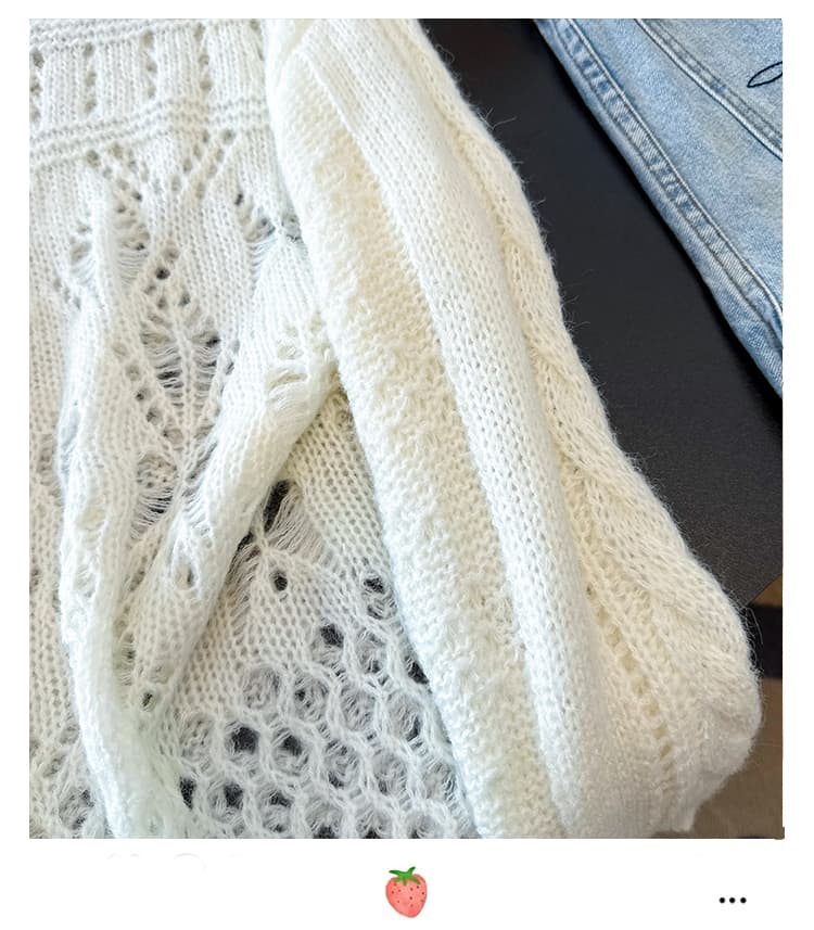 실사 빅 사이즈 이른 가을 새로운 한 부서 슬림해 보이는 외국 가스 홀로우 아웃 블라우스 자수 패션 연령 감소 니트 긴 소매 맨위 상세 이미지 20